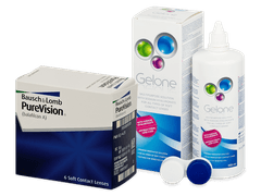 PureVision (6 lęšiai) + valomasis tirpalas Gelone 360 ml