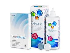 Clear All-Day (6 lęšiai) + valomasis tirpalas Gelone 360 ml