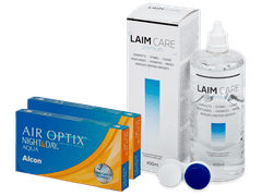 Air Optix Night and Day Aqua (2x3 lęšiai) + Laim Care valomasis tirpalas 400 ml