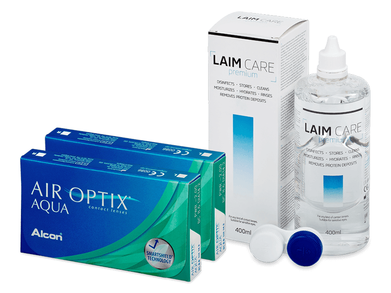 Air Optix Aqua (2x3 lęšiai) + Laim Care valomasis tirpalas 400 ml