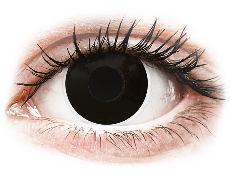 ColourVUE Crazy Lens - BlackOut - su dioptrijomis (2 lęšiai)