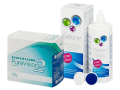 PureVision 2 (6 lęšiai) + valomasis tirpalas Gelone 360 ml