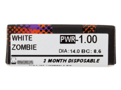 ColourVUE Crazy Lens - White Zombie - su dioptrijomis (2 lęšiai)