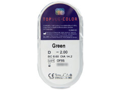 TopVue Color - Green - su dioptrijomis (2 lęšiai)