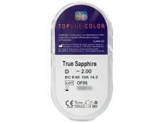 TopVue Color - True Sapphire - su dioptrijomis (2 lęšiai)