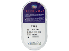 TopVue Color - Grey - be dioptrijų (2 lęšiai)