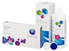 Biofinity Toric (6 lęšiai) + valomasis tirpalas Gelone 360 ml