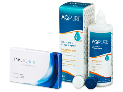 TopVue Air (6 lęšiai) + valomasis tirpalas AQ Pure 360 ml