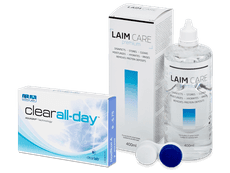 Clear All-Day (6 lęšiai) + valomasis tirpalas Laim-Care 400 ml