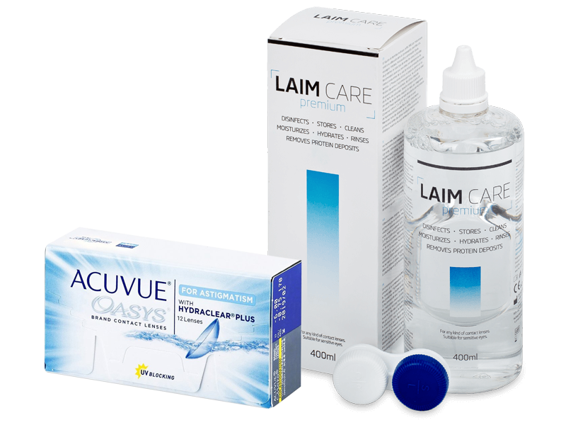 Acuvue Oasys for Astigmatism (12 lęšių) + valomasis tirpalas Laim-Care 400 ml