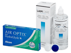 Air Optix plus HydraGlyde for Astigmatism (3 lęšiai) + Laim Care valomasis tirpalas 400 ml
