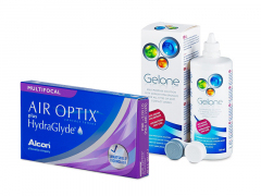 Air Optix plus HydraGlyde Multifocal (6 lęšiai) + valomasis tirpalas Gelone 360 ml