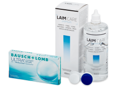Bausch + Lomb ULTRA (3 lęšiai) + valomasis tirpalas Laim-Care 400 ml