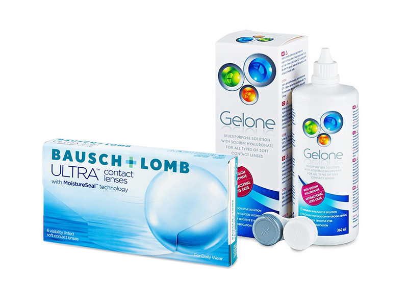 Bausch + Lomb ULTRA (6 lęšiai) + valomasis tirpalas Gelone 360 ml