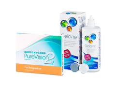 PureVision 2 for Astigmatism (3 lęšiai) + valomasis tirpalas Gelone 360 ml