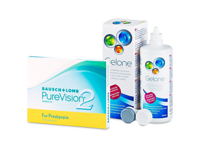 PureVision 2 for Presbyopia (3 lęšiai) + valomasis tirpalas Gelone 360 ml