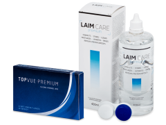 TopVue Premium (6 lęšiai) + valomasis tirpalas Laim-Care 400 ml