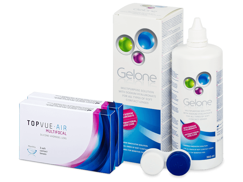 TopVue Air Multifocal (6 lęšiai) + valomasis tirpalas Gelone 360 ml