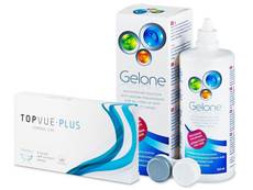 TopVue Monthly Plus (6 lęšiai) + valomasis tirpalas Gelone 360 ml