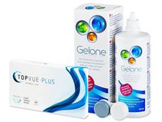 TopVue Monthly Plus (6 lęšiai) + valomasis tirpalas Gelone 360 ml