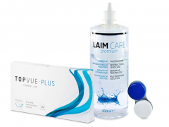 TopVue Monthly Plus (6 lęšiai) + valomasis tirpalas Laim-Care 400 ml