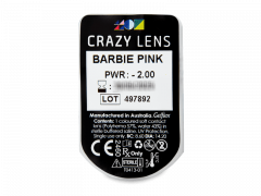 CRAZY LENS - Barbie Pink - vienadieniai su dioptrijomis (2 lęšiai)