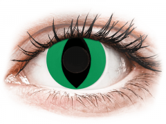CRAZY LENS - Cat Eye Green - vienadieniai be dioptrijų (2 lęšiai)