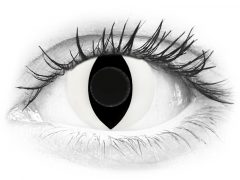 CRAZY LENS - Cat Eye White - vienadieniai be dioptrijų (2 lęšiai)