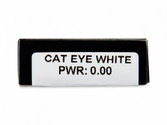 CRAZY LENS - Cat Eye White - vienadieniai be dioptrijų (2 lęšiai)