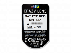 CRAZY LENS - Cat Eye Red - vienadieniai be dioptrijų (2 lęšiai)