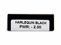 CRAZY LENS - Harlequin Black - vienadieniai su dioptrijomis (2 lęšiai)