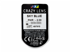 CRAZY LENS - Sky Blue - vienadieniai su dioptrijomis (2 lęšiai)