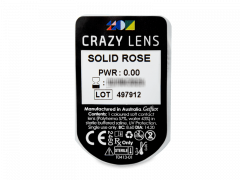 CRAZY LENS - Solid Rose - vienadieniai be dioptrijų (2 lęšiai)