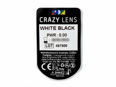 CRAZY LENS - White Black - vienadieniai be dioptrijų (2 lęšiai)