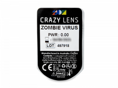 CRAZY LENS - Zombie Virus - vienadieniai be dioptrijų (2 lęšiai)