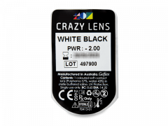 CRAZY LENS - White Black - vienadieniai su dioptrijomis (2 lęšiai)