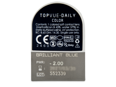 TopVue Daily Color - Brilliant Blue - vienadieniai su dioptrijomis (2 lęšiai)