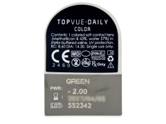 TopVue Daily Color - Green - vienadieniai su dioptrijomis (2 lęšiai)