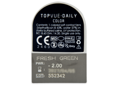 TopVue Daily Color - Fresh Green - vienadieniai su dioptrijomis (2 lęšiai)
