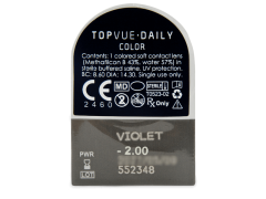 TopVue Daily Color - Violet - vienadieniai su dioptrijomis (2 lęšiai)
