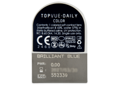 TopVue Daily Color - Brilliant Blue - vienadieniai be dioptrijų (2 lęšiai)