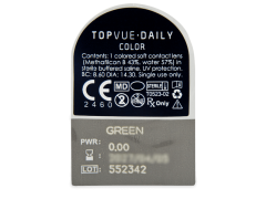TopVue Daily Color - Green - vienadieniai be dioptrijų (2 lęšiai)