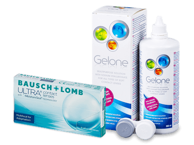 Bausch + Lomb ULTRA Multifocal for Astigmatism (6 lęšiai) + valomasis tirpalas Gelone 360 ml