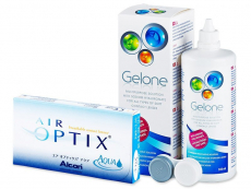 Air Optix Aqua (6 lęšiai) + valomasis tirpalas Gelone 360 ml