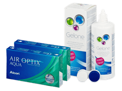 Air Optix Aqua (2x3 lęšiai) + valomasis tirpalas Gelone 360 ml